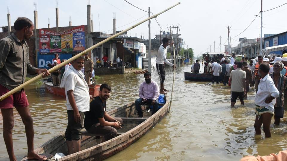 photos reveal terrifying scale of floods in Lucknow tears welled up in people eyes moment they received relief