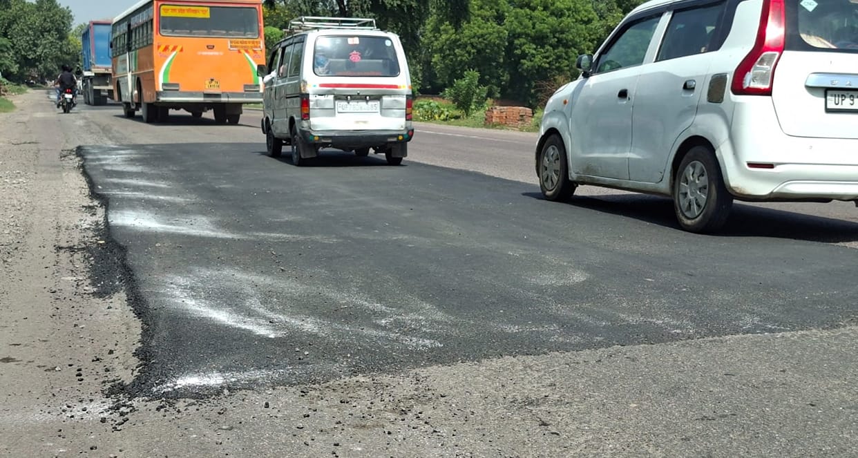 Kanpur NHAI stirred into action on Kanpur Sagar Highway patchwork begins following school bus accident
