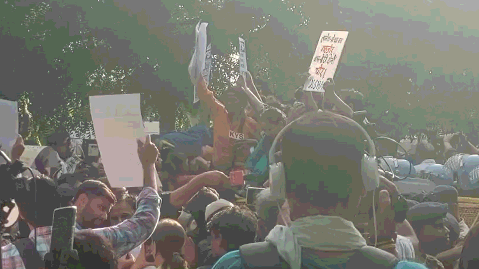 Protesters in Delhi held march demanding resignation of Gyanesh Kumar