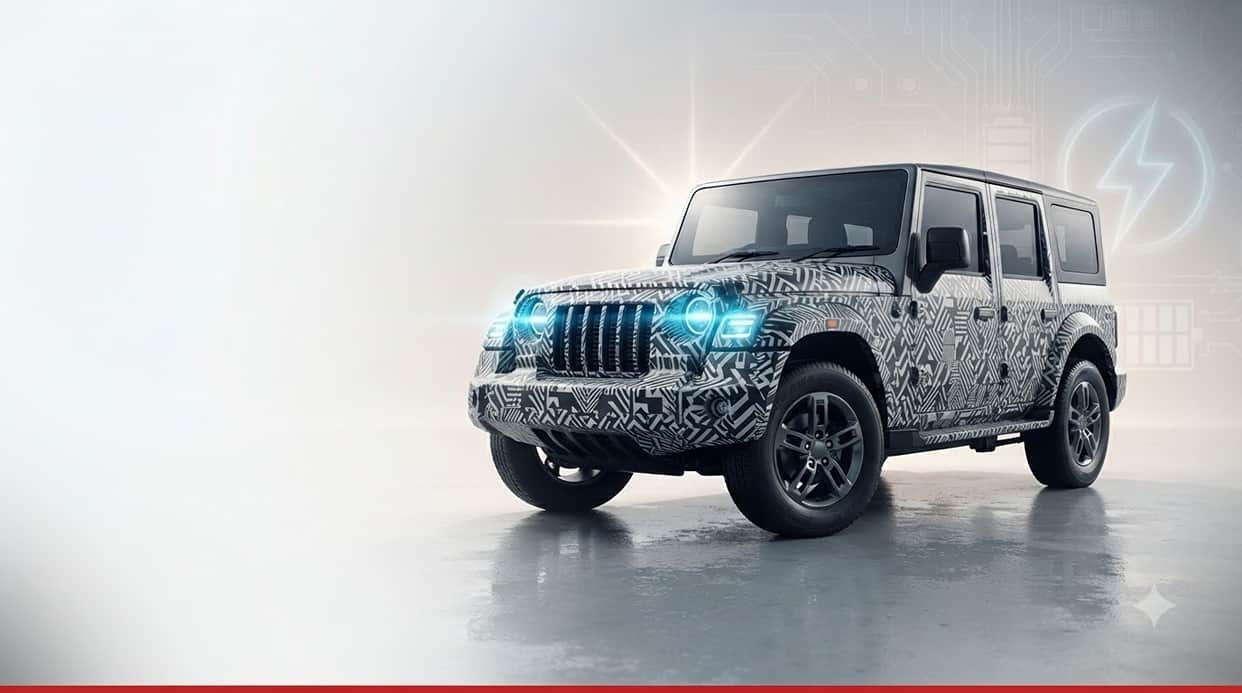 Mahindra Thar Electric Spotted Testing, Vision T-Inspired Design, 5-Door Body, Big Alloy Wheels