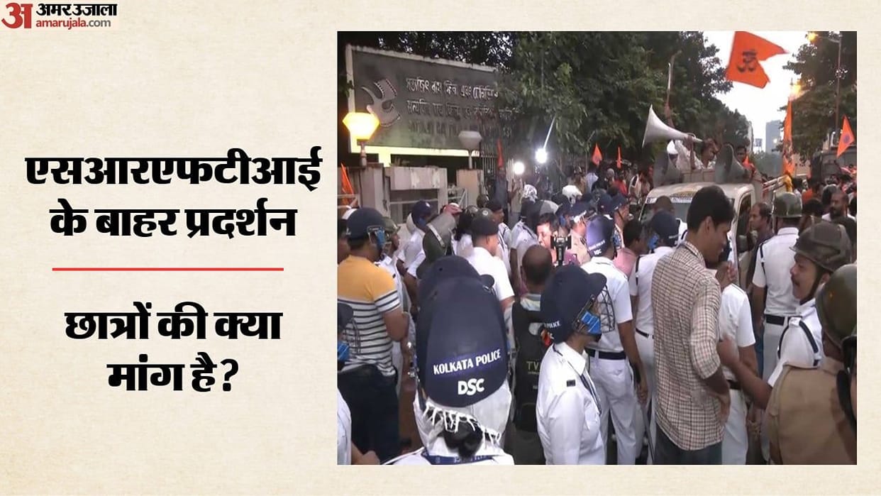 Kolkata Chaos Outside SRFTI Protesters Try to Break Gate Heavy Police Deployment What Dispute