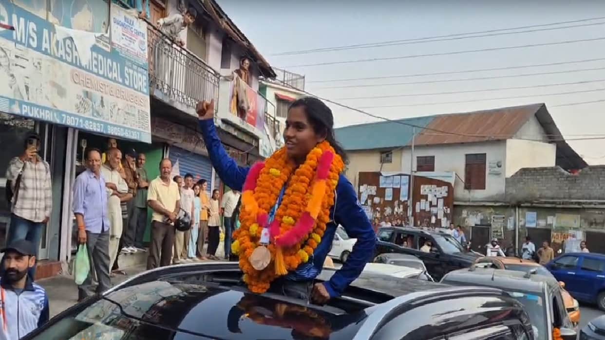 Athlete Seema accorded a grand welcome in Chamba