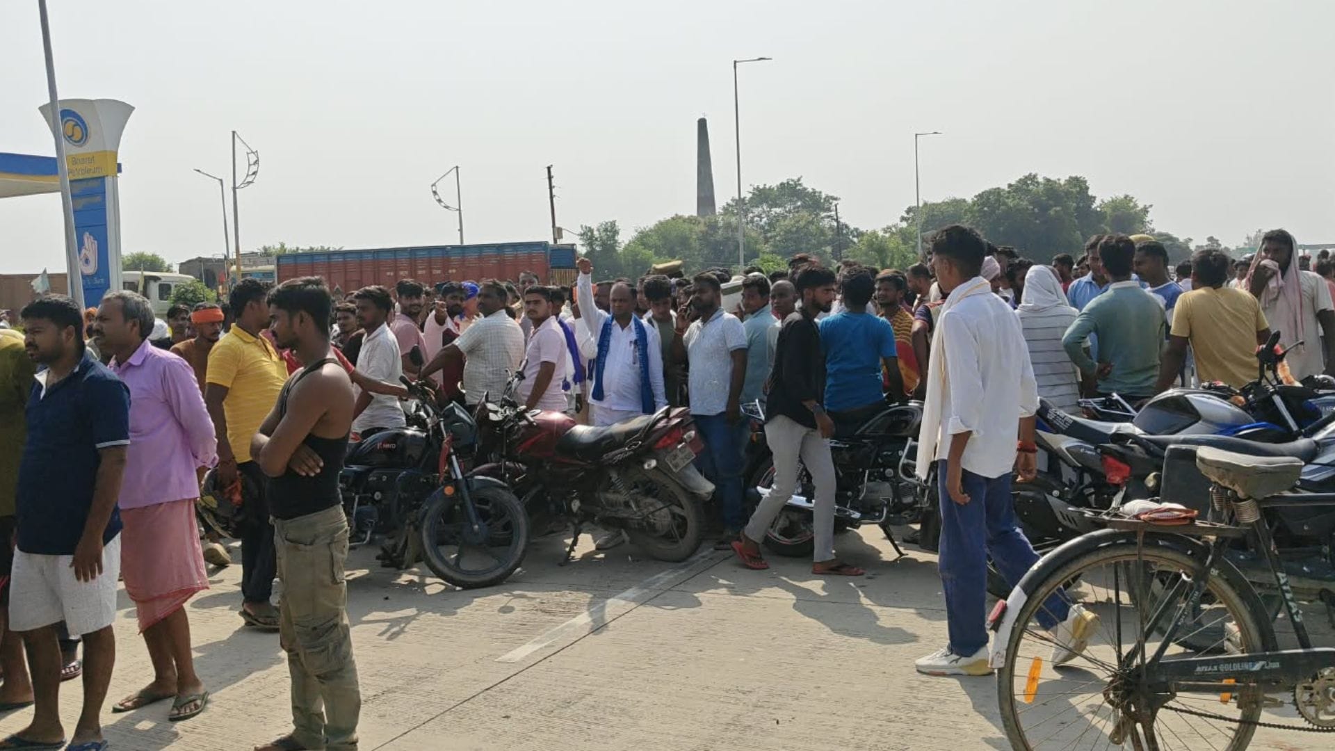 Ghazipur Mason killed hit vehicle protest held with three-hour road blockade CCTV footage being examined