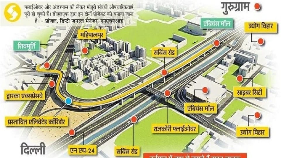 Flyover and underpass from Ambience Mall to Cyber City get NHAI approval