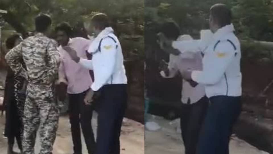 viral video Police personnel slapped street vendor during an anti-enccroachment drive at vrindavan in mathura