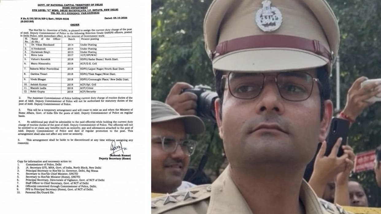 Delhi Police ACP Vivek Bhagat Promoted Lieutenant Governor Assigns Additional DCP Charge