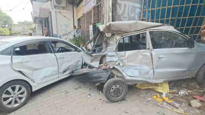 Bus Accident in Haridwar Jwalapur Speeding Bus Rams Into Auto and Four Cars  Driver Seriously Injured