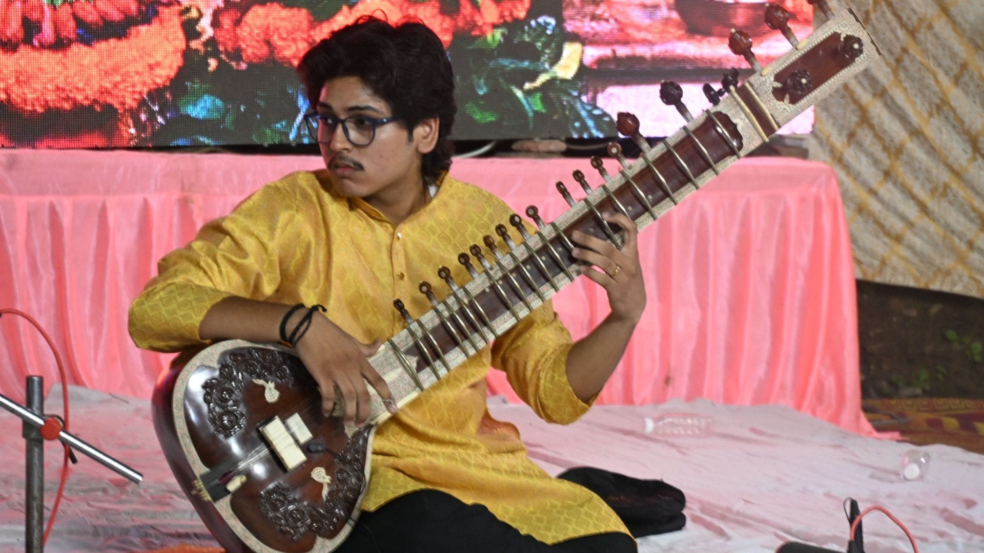 Worship of Goddess Kali Divine adornment following Panchamrit bath artists gave performances featuring