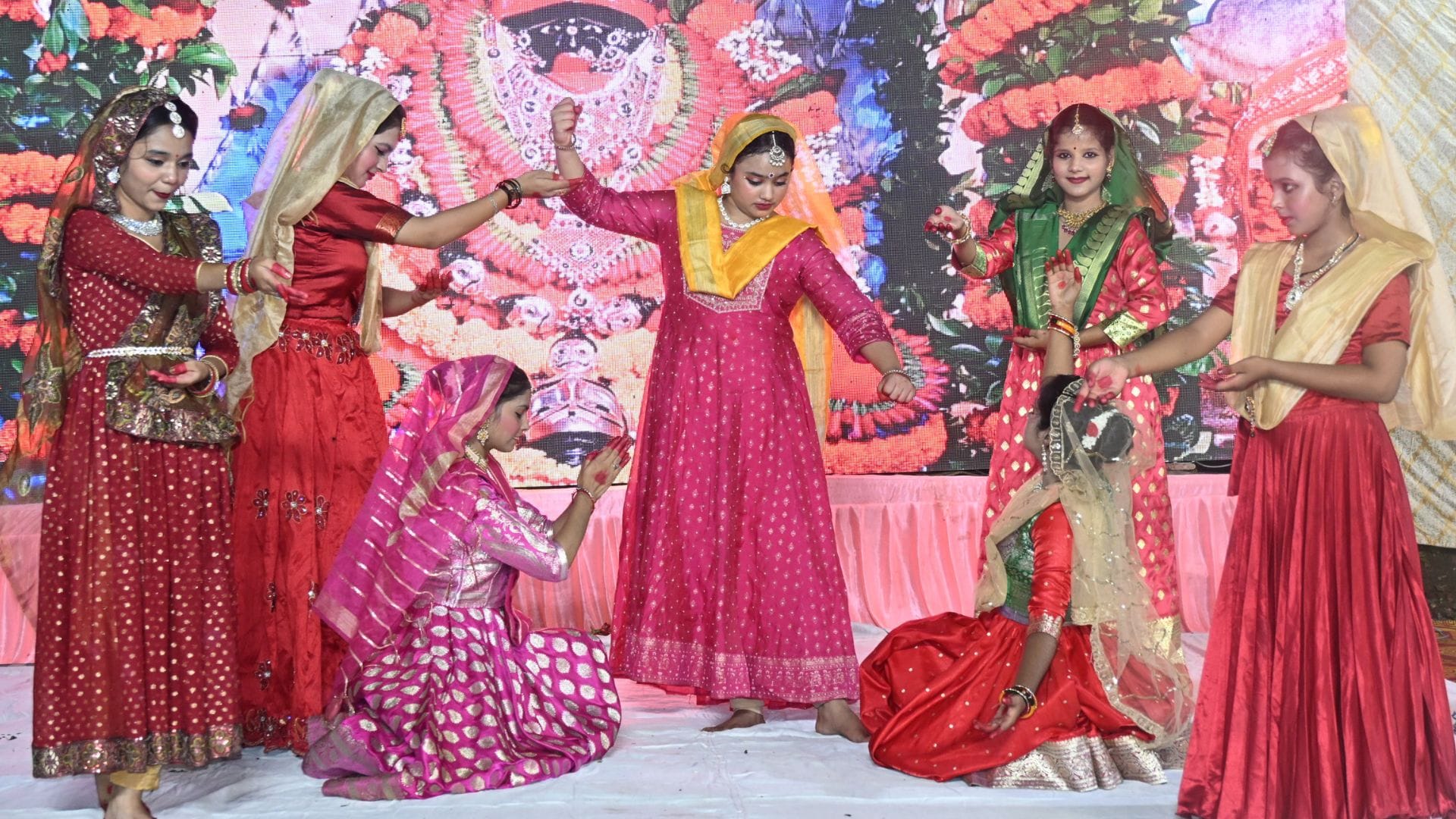 Worship of Goddess Kali Divine adornment following Panchamrit bath artists gave performances featuring