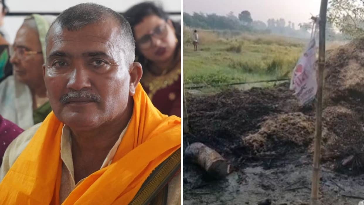 Ex-serviceman burnt death hut fire cow dies after being trapped under debris tin shed collapsed