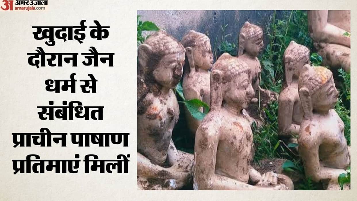 juda ancient jain idols found during house foundation excavation mandawa