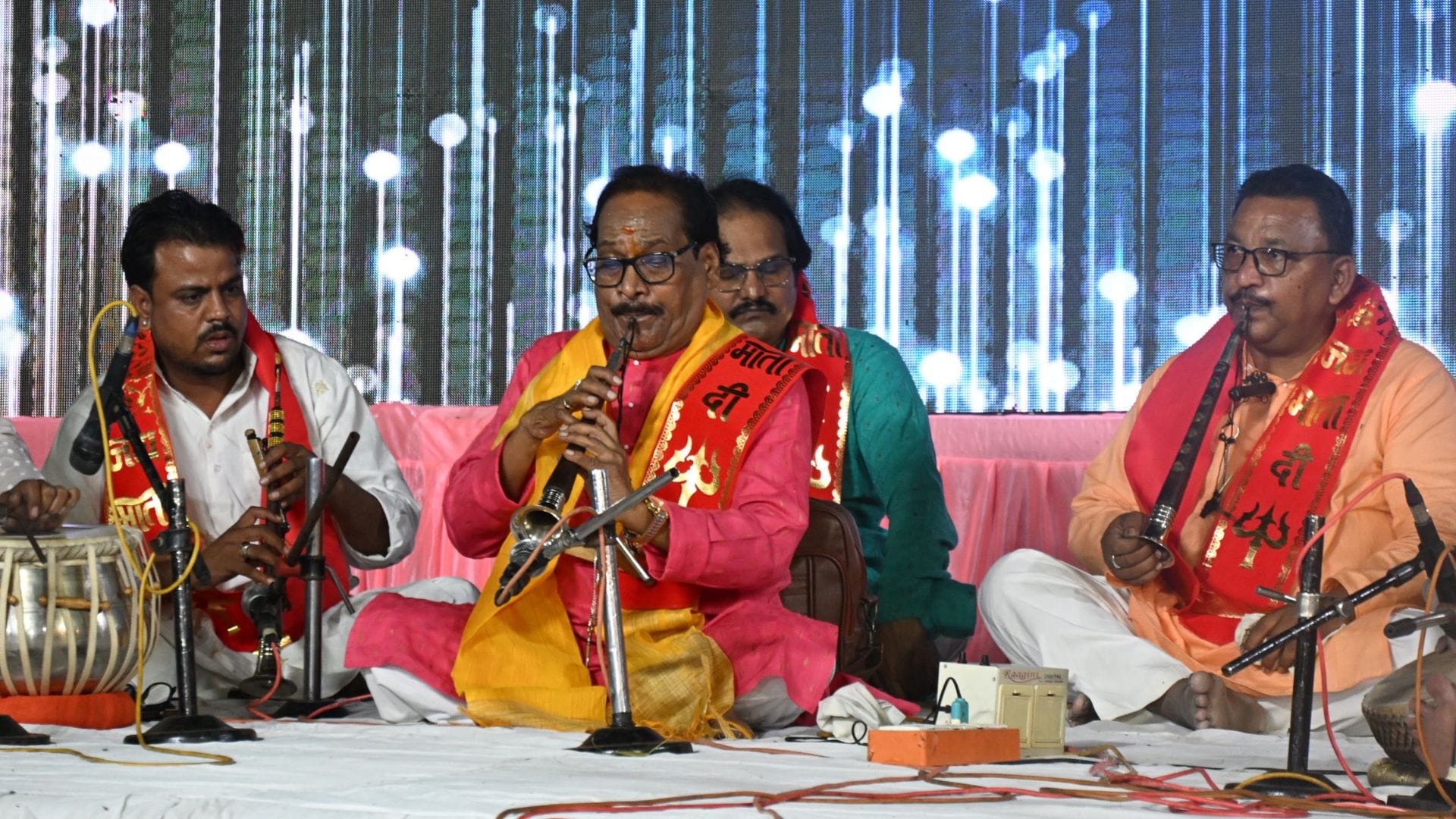 Worship of Goddess Kali Divine adornment following Panchamrit bath artists gave performances featuring