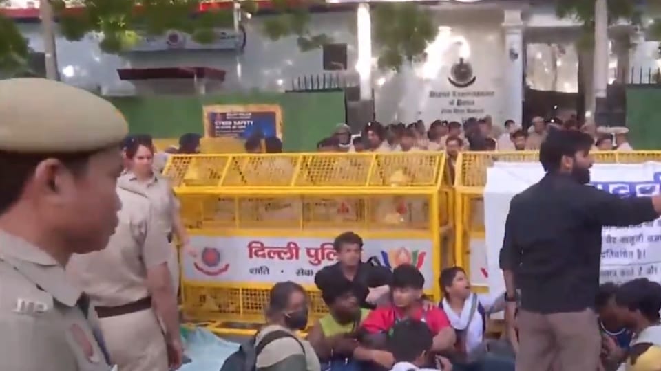 Protest outside Parliament Street Police Station