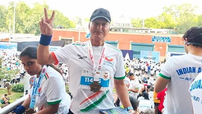retired Colonel Dinesh Bisht completed the 10 km race in one hour and 18 minutes