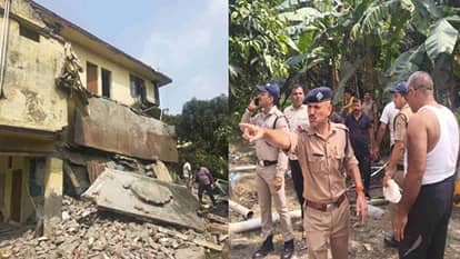 Dhanauri amrit law college building part collapses PAC Jawan trapped under debris rescue operation underway