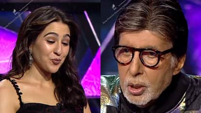 Sara Ali Khan ayushmann khurrana at amitabh bachchan show Kaun Banega Crorepati 18 for Udta Teer promotion
