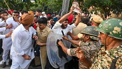 Youth Congress workers clash with police in Chandigarh