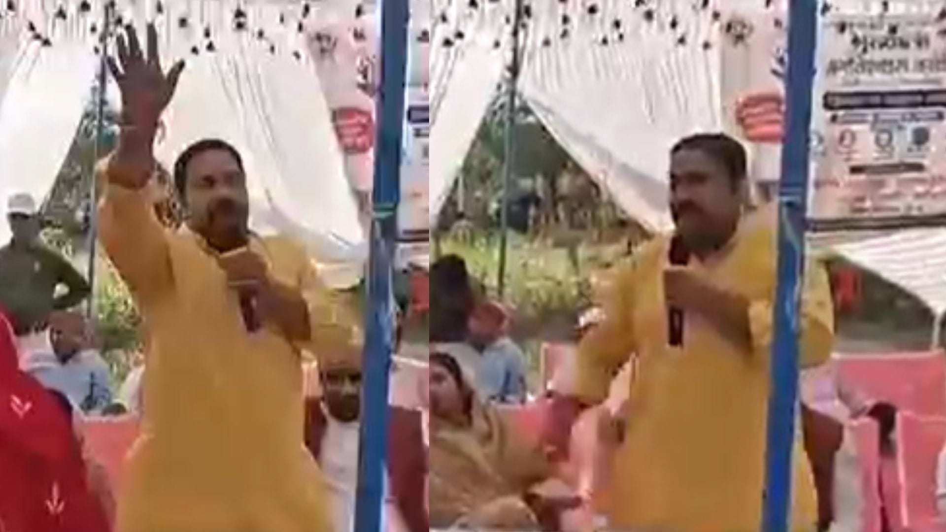 मुख्यमंत्री जनविश्वास शिविर में भाजपा नेता ने अधिकारियों को घेरा