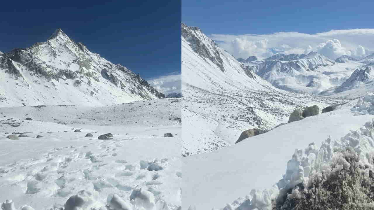 Snowfall in Uttarakhand mana pass deotal covered in Snow After Heavy Snowfall Route Remains Closed chamoli