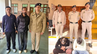 पुलिस की गिरफ्त में आरोपी।