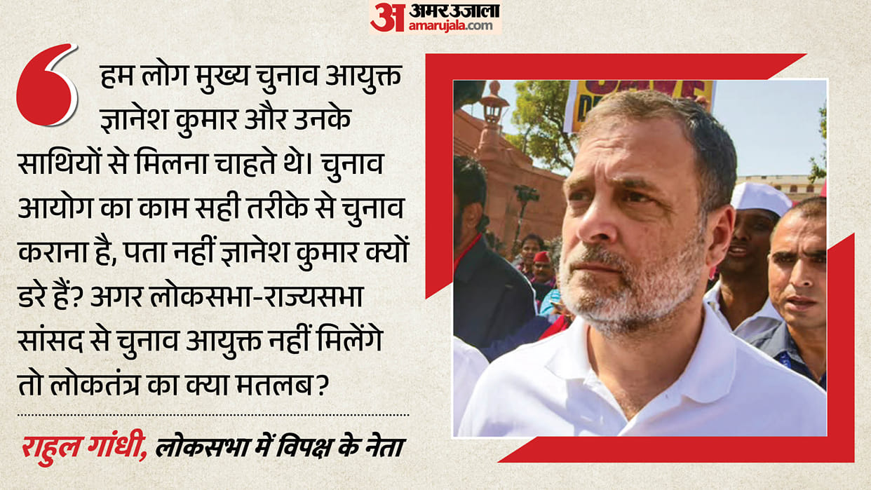 Rahul Gandhi asked question during protest: Why is CEC not meeting us, and why is the police stopping 300 MPs?