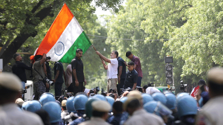 Opposition MPs hold protest march over the issue of 'vote theft'; Sansad Marg blocked from all sides