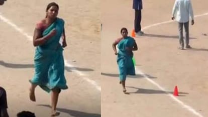 नंगे पांव साड़ी पहनकर 1600 मीटर दौड़ी महिला, होम गार्ड भर्ती की तैयारी का वीडियो वायरल