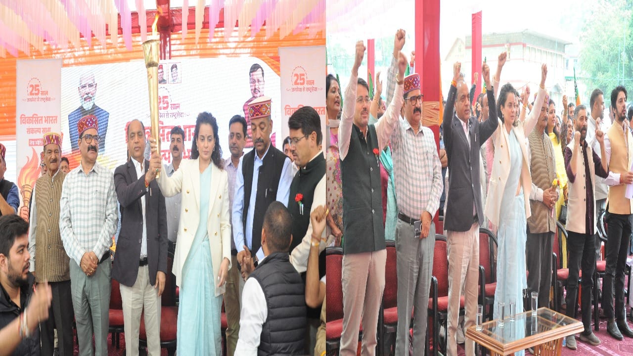 भाजपा ने निकाली सेवा ज्योति यात्रा।