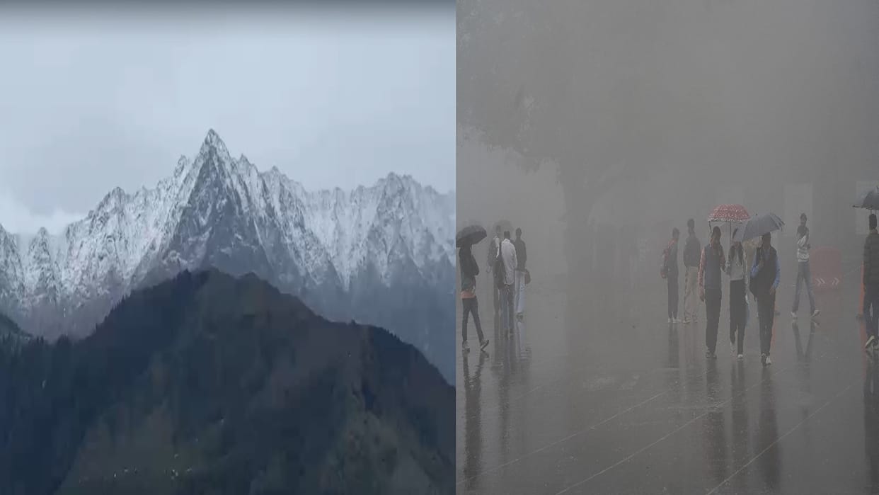 Himachal Weather: Heavy rain accompanied by hailstorms in Shimla, snowfall on the peaks