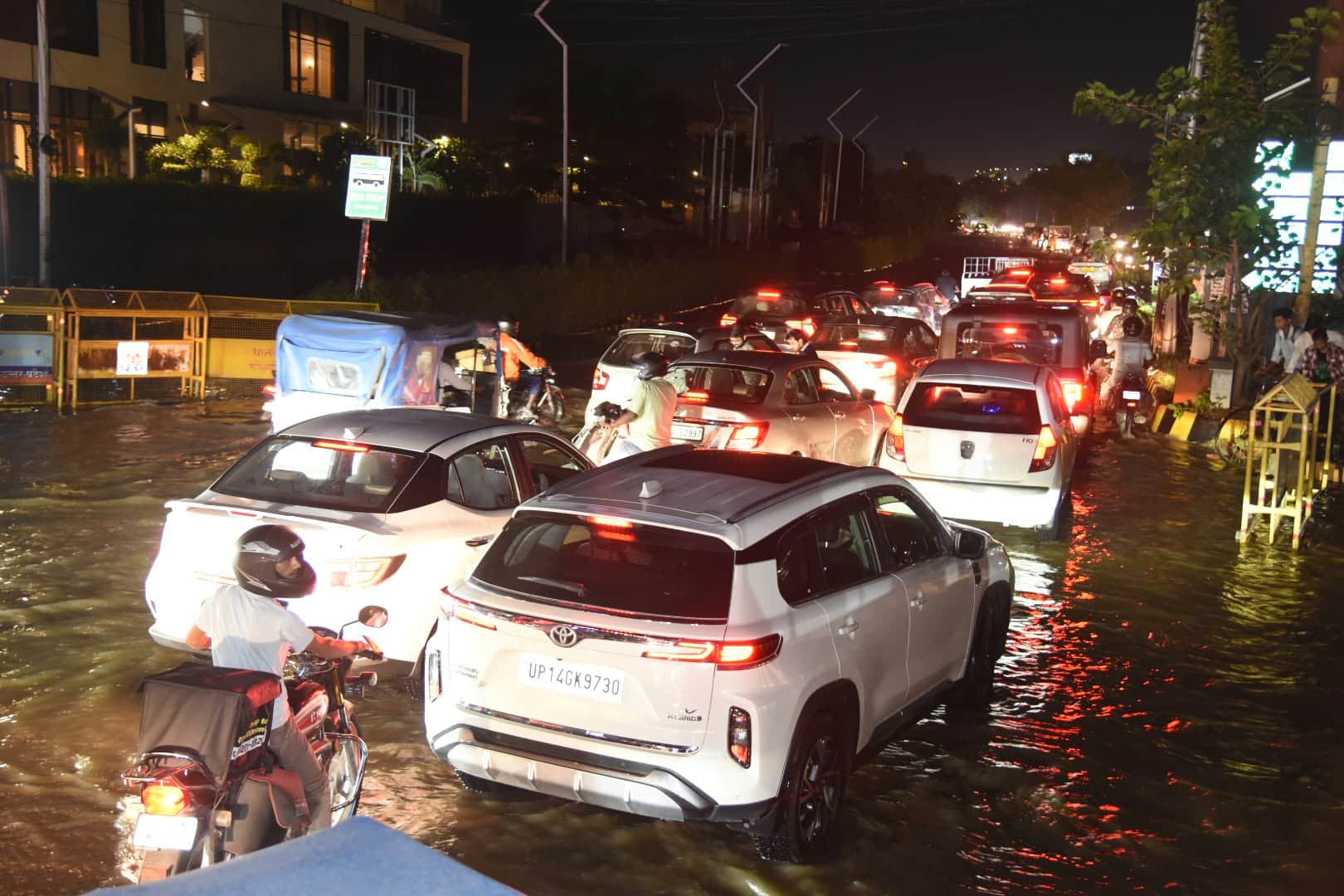Lucknow: Photos show the Gomti River flooding, waterlogging in front of the stadium after the match