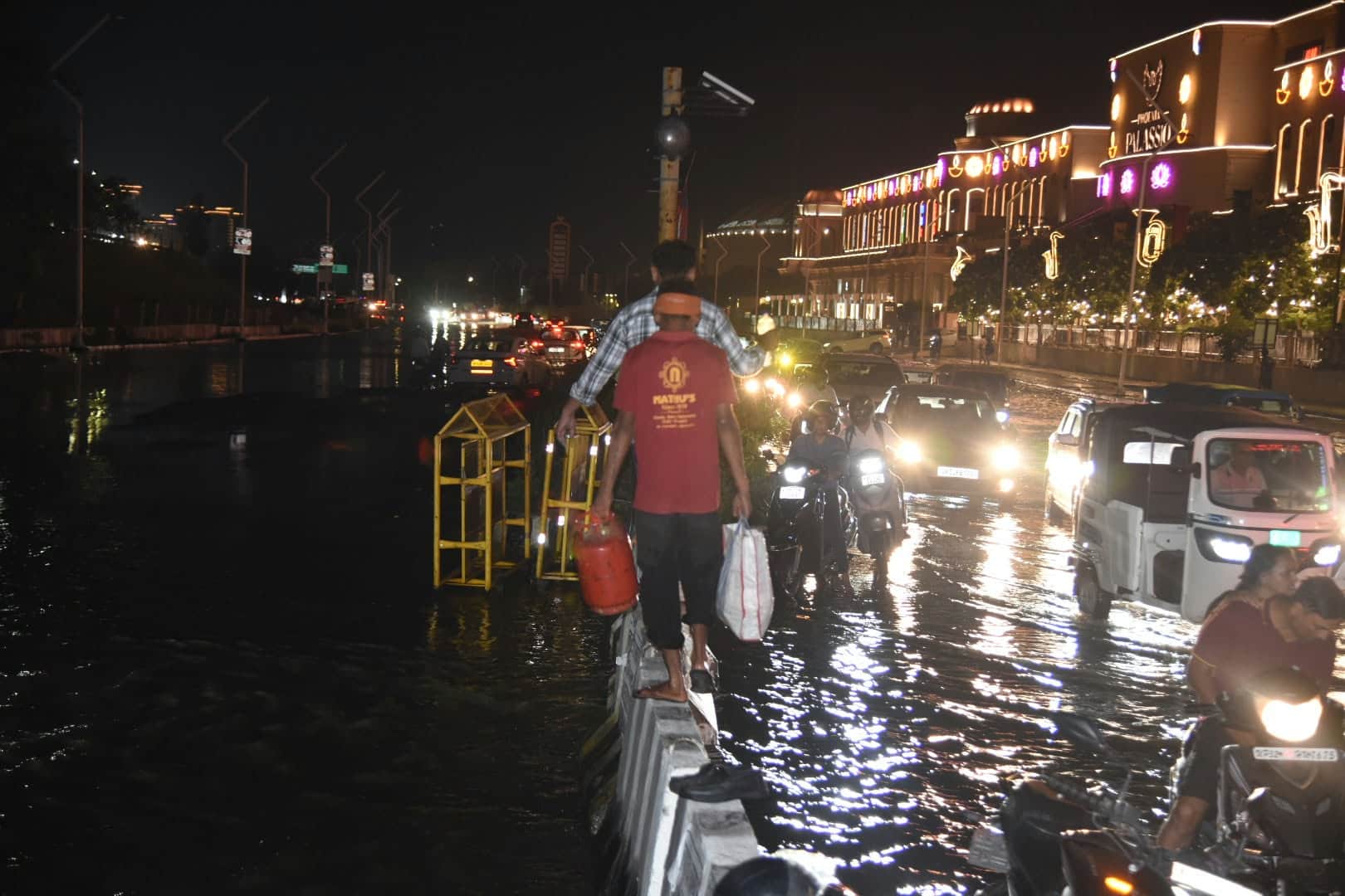 Lucknow: Photos show the Gomti River flooding, waterlogging in front of the stadium after the match