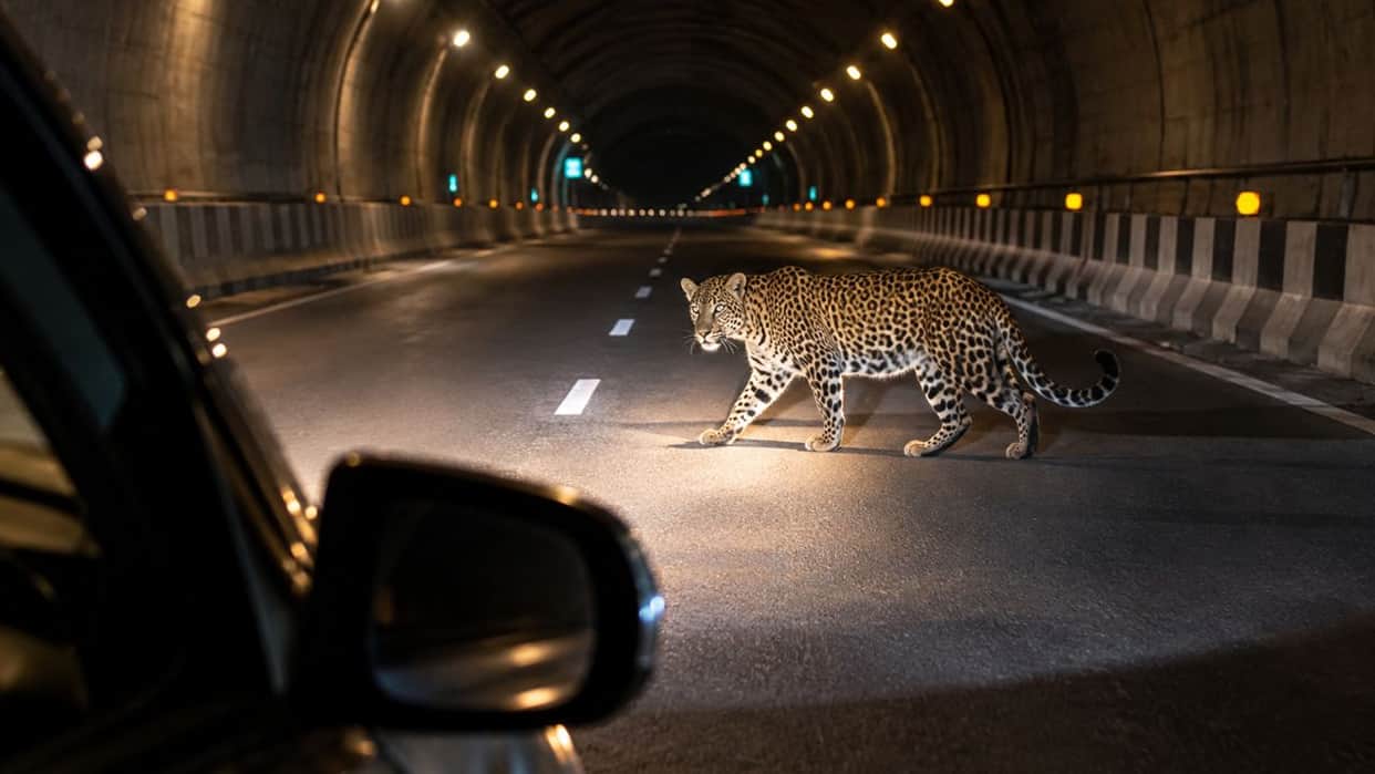 hanogi tunnel wild animal sighting mandi kiratpur manali highway