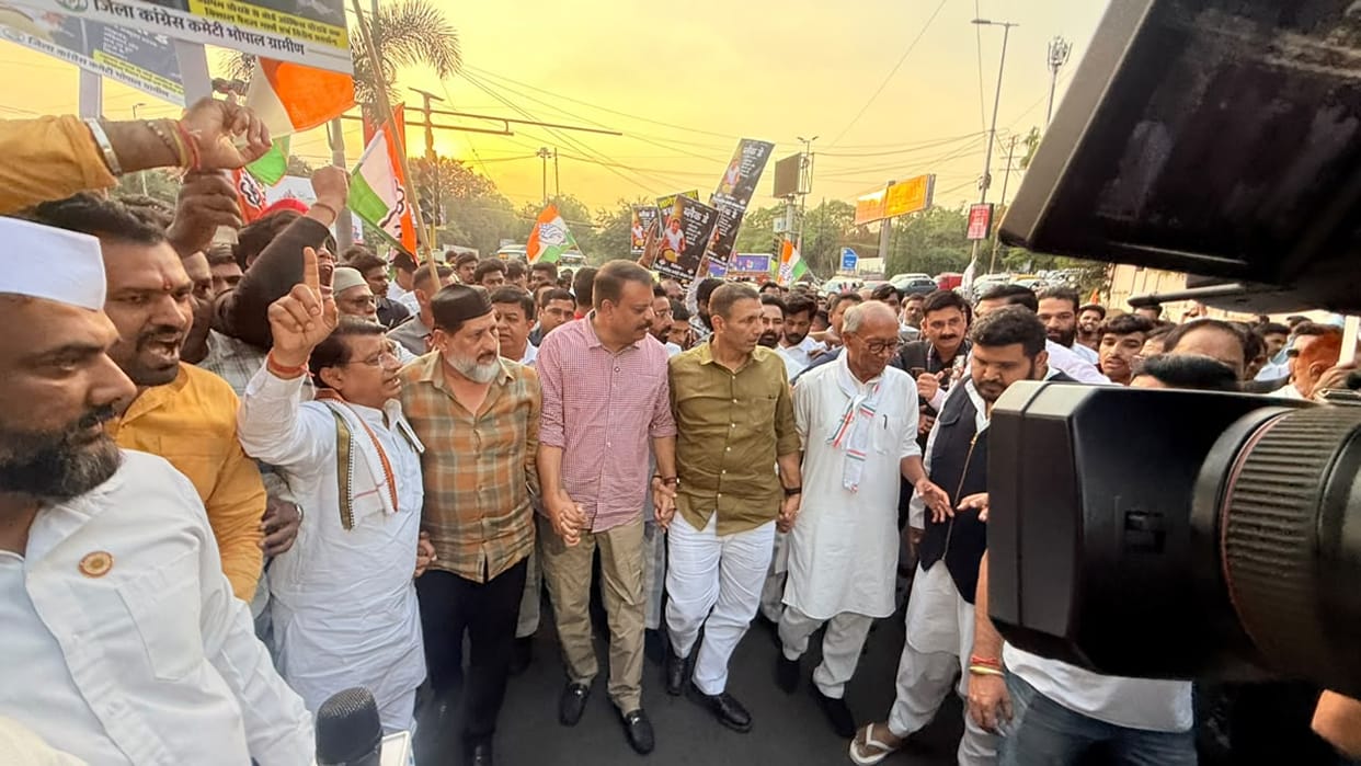 Congress's show of strength in Bhopal: 'Save Vote, Save Country' march; Jitu Patwari says the agitation will c