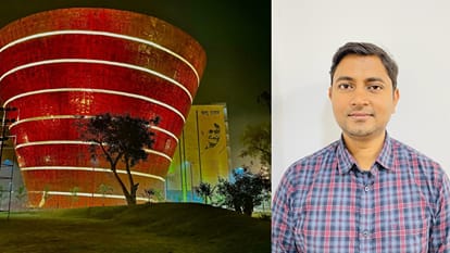 फेलोशिप योजना के अंतर्गत कार्यरत अमरेश कुमार और बापू टावर की तस्वीर।