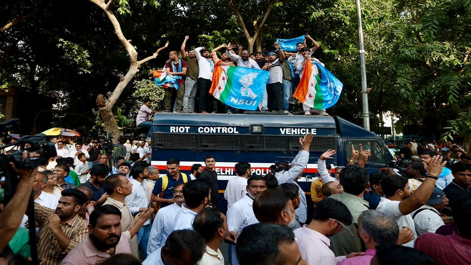 Delhi Police Constables attack during protest Punched kicked and assaulted