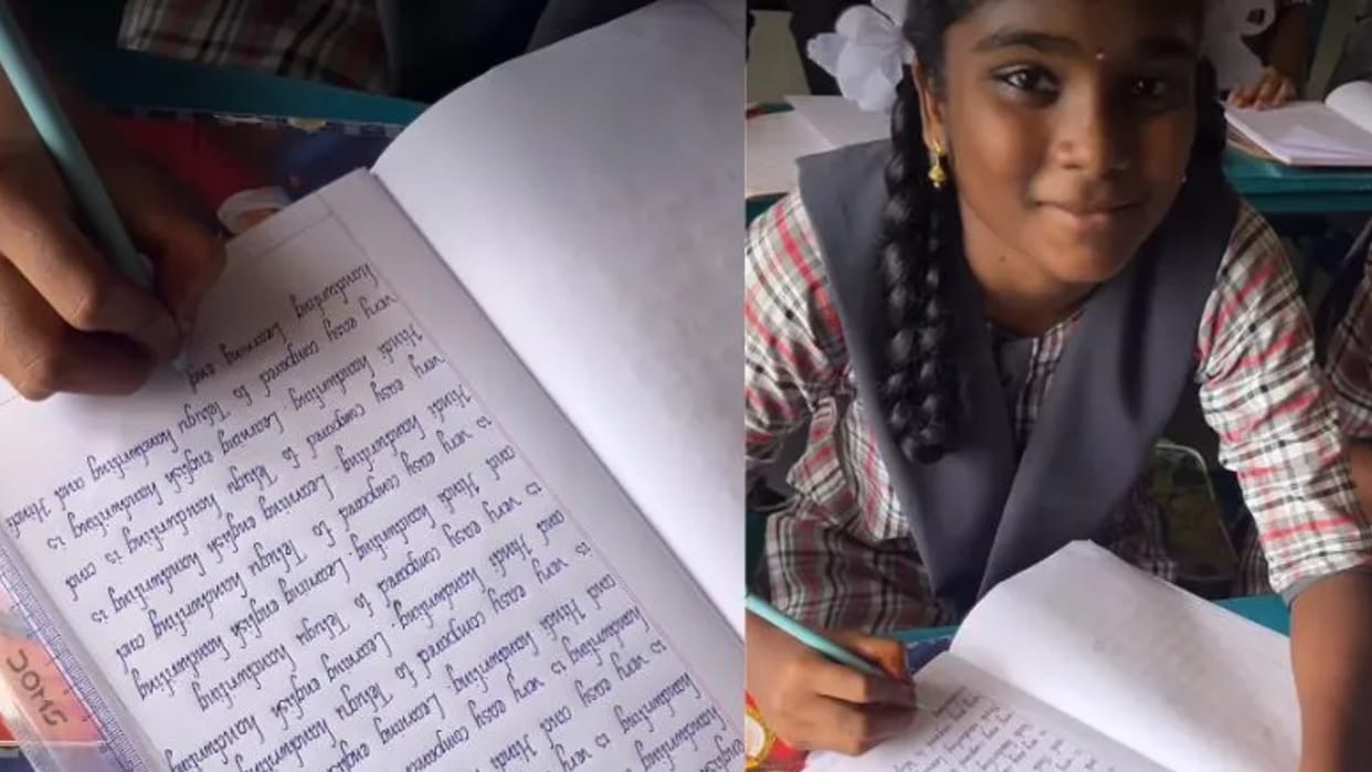 Girl Stunning Handwriting Leaves Internet Amazed Video Gets 115 Million Views
