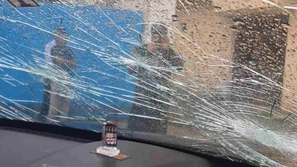 Heavy hailstorm in haridwar sparks panic hailstones Shatter car windows people run for safet