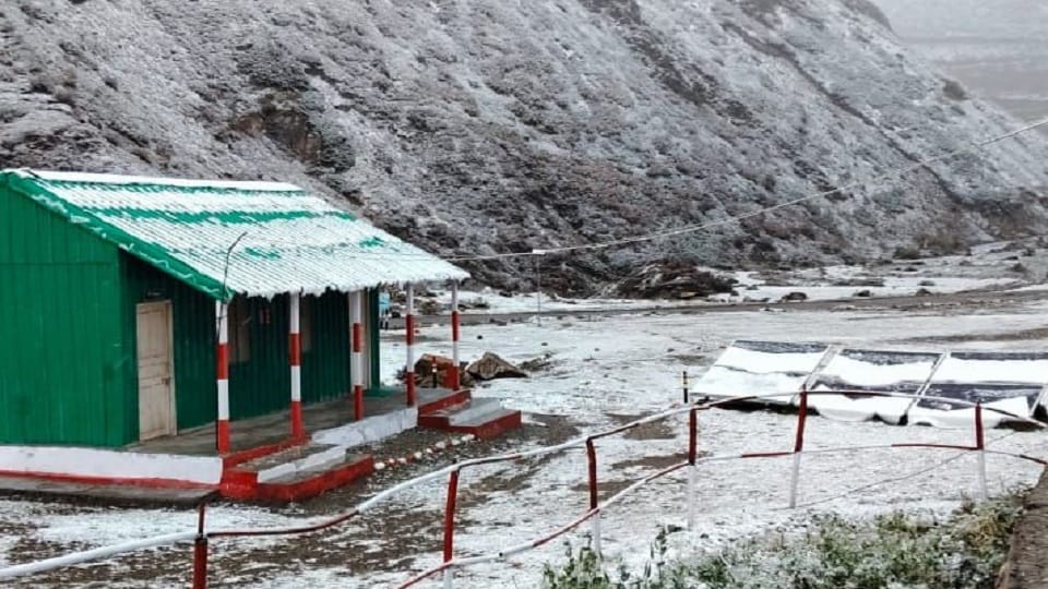 Snowfall again in Adi Kailash and Om Parvat