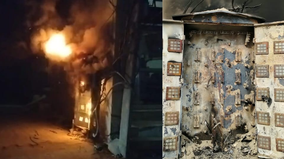 Fire breaks out in meter box in Nayagaon Panic ensues major accident averted