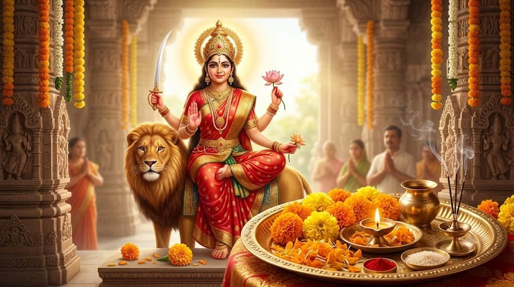 Navratri Day 6 2026 Maa Katyayani Puja Vidhi Mantra Bhog Katha Aarti in hindi