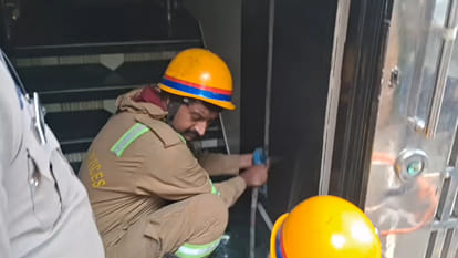 Fire breaks out at a paint brush warehouse in a house's basement
