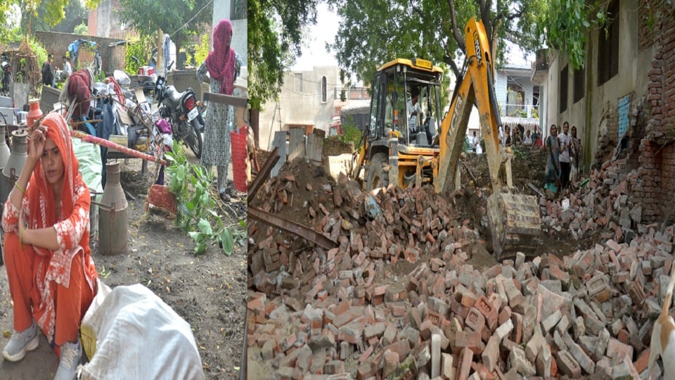 अलीगढ़: प्रेमी पराठा समेत सात दुकानों पर चला बुलडोजर, बिना नोटिस कार्रवाई का आरोप