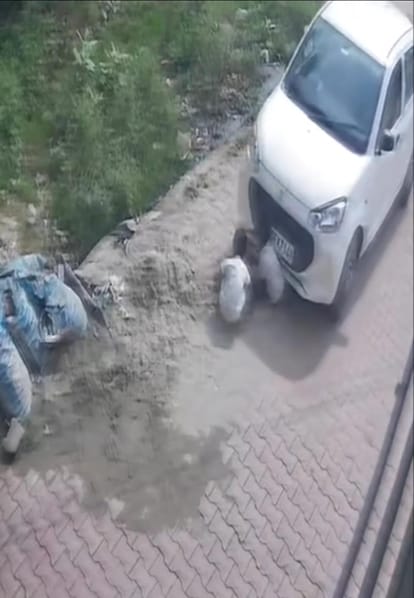 बच्चों के ऊपर चढ़ाई कार