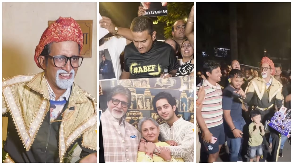 Fans Gathered outside of Amitabh Bachchan Home Jalsa to celebrate his 84 Birthday