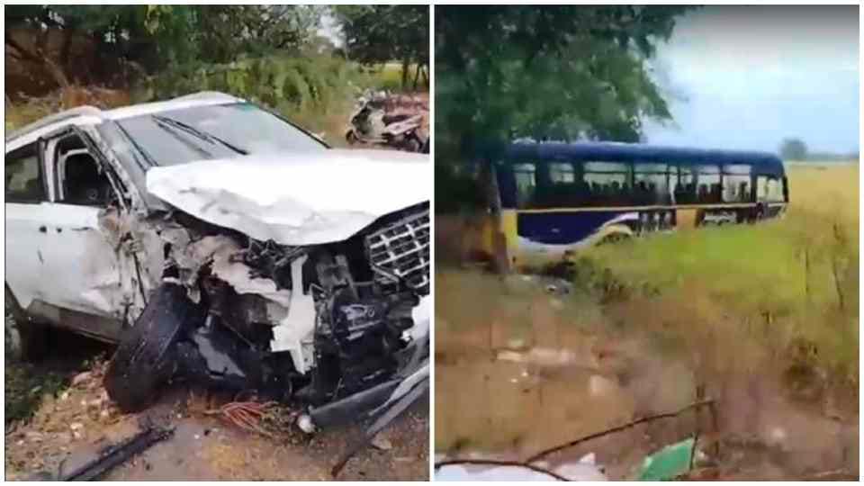 Four people injured in a collision between a car and a bus in Punjab