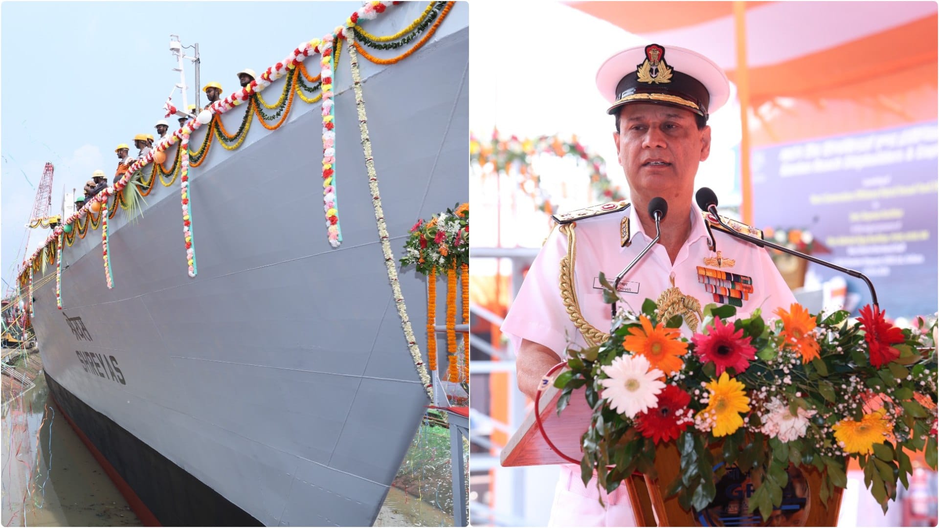 Launch of Navy's modern patrol vessel ‘Shreyas’; will enhance maritime security and surveillance capabilities.
