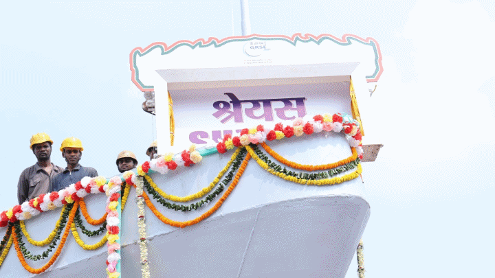 Launch of Navy's modern patrol vessel ‘Shreyas’; will enhance maritime security and surveillance capabilities.