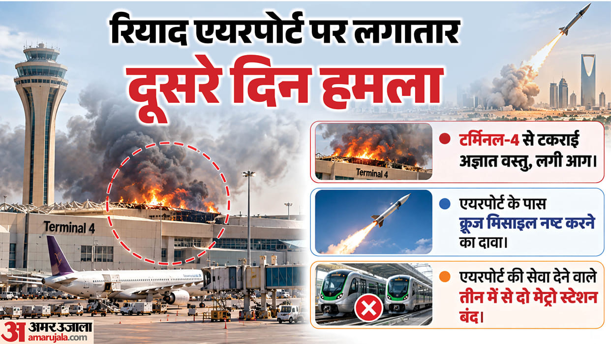 riyadh airport attack Terminal 4 fire cruise missile intercepted