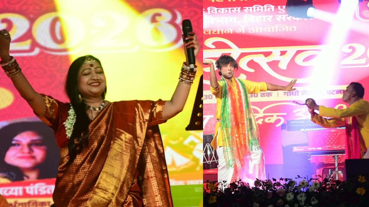 Patna Dussehra Festival Folk Songs Traditional Dances Comedy Enthrall Audience Gandhi Maidan Dussehra Fest