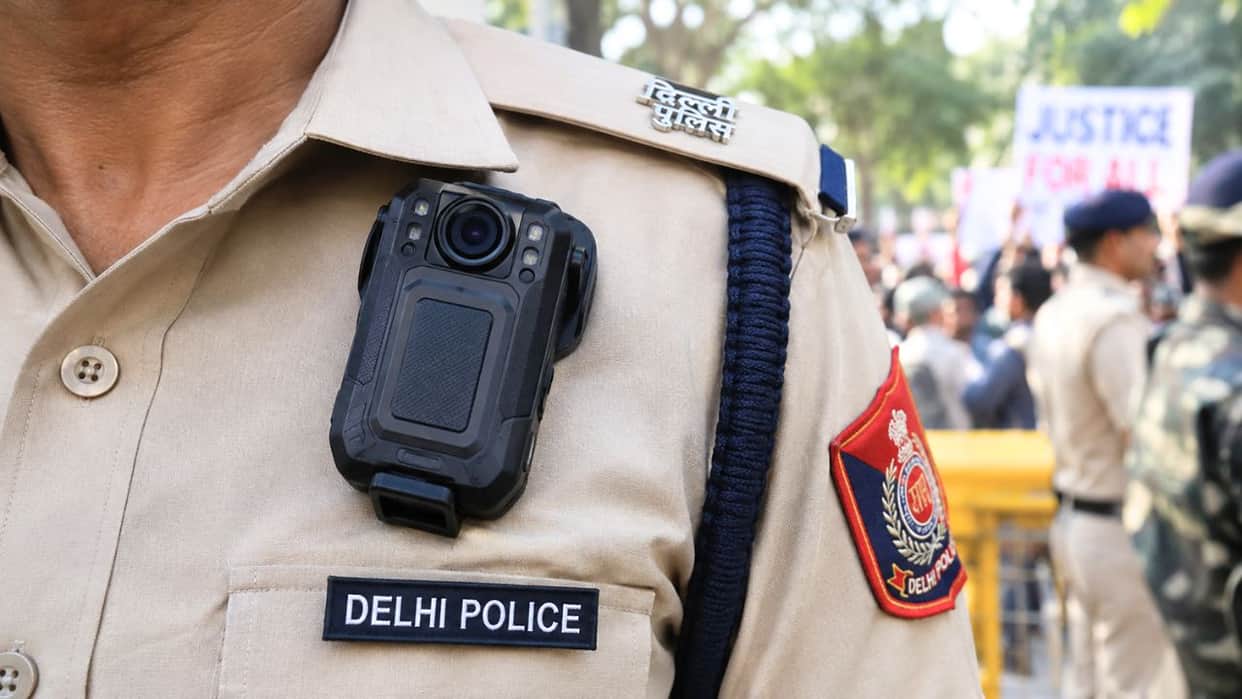 delhi police body cameras jantar mantar cjp protest features and benefits